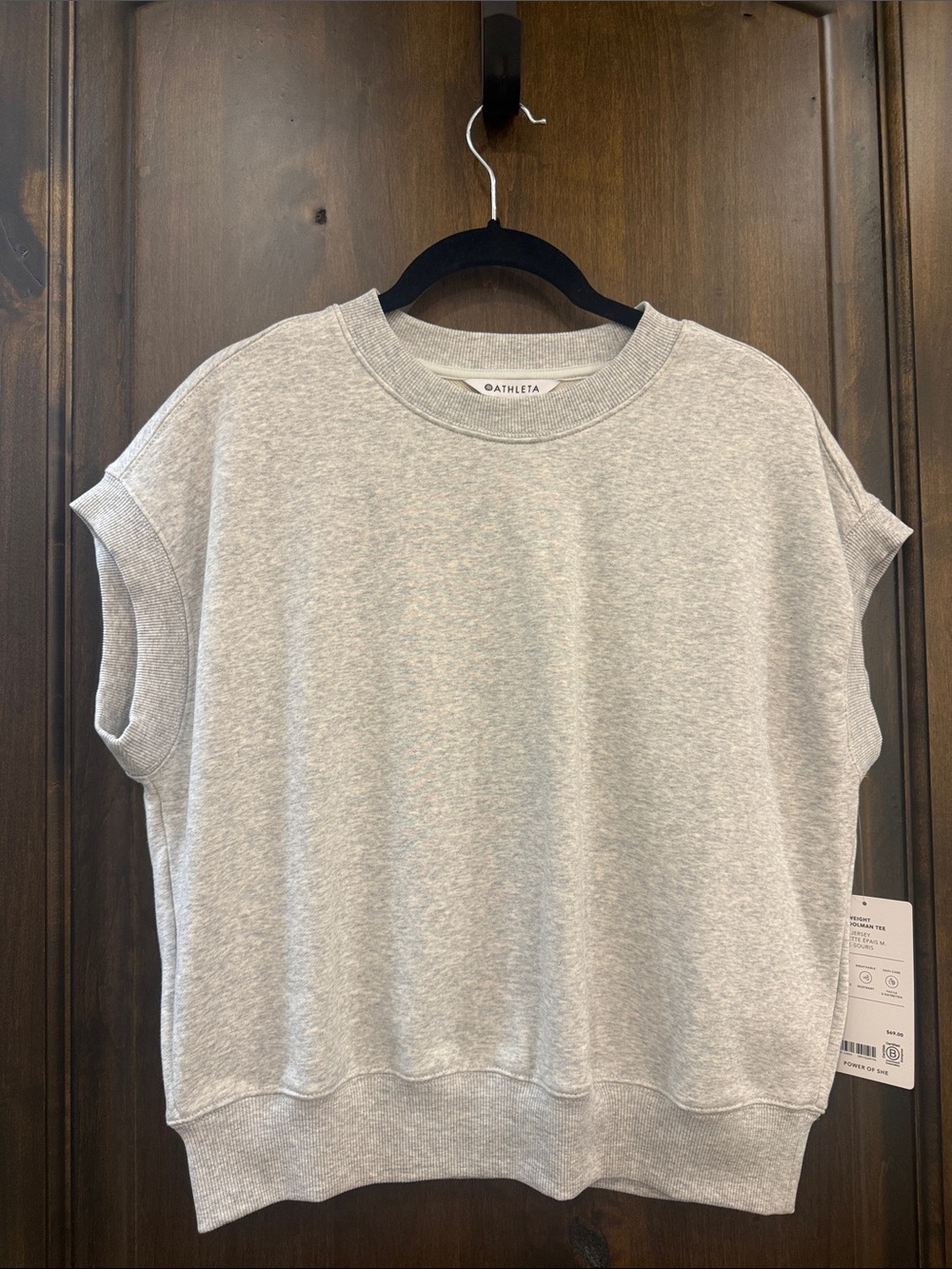 Athleta NWT heavyweight terry dolman tee